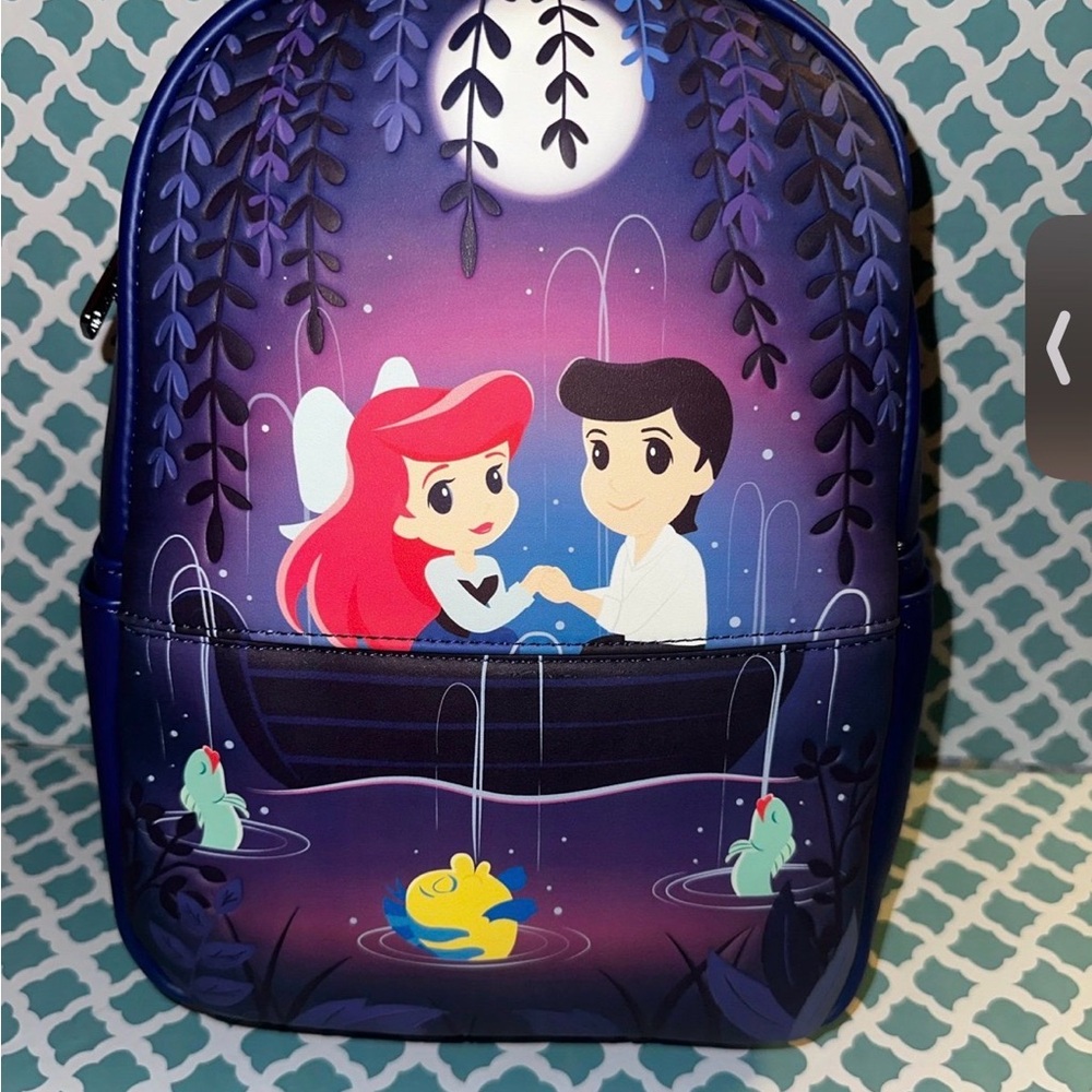 Loungefly The Little Mermaid Gondola Chibi Ariel Kiss The Girl Mini Backpack NWT